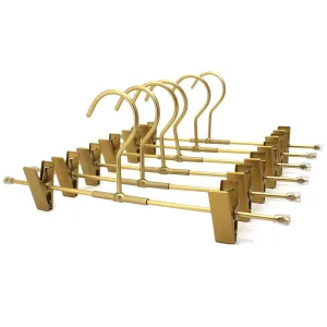 11.8" Gold Aluminum Bottom Clips Heavy Duty Clothes Hangers - Set Of 20 For Orga