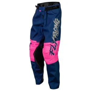 2023 Fly Racing Kinetic Khaos Youth Motocross Pants (Pink/Navy, UK Size:26)