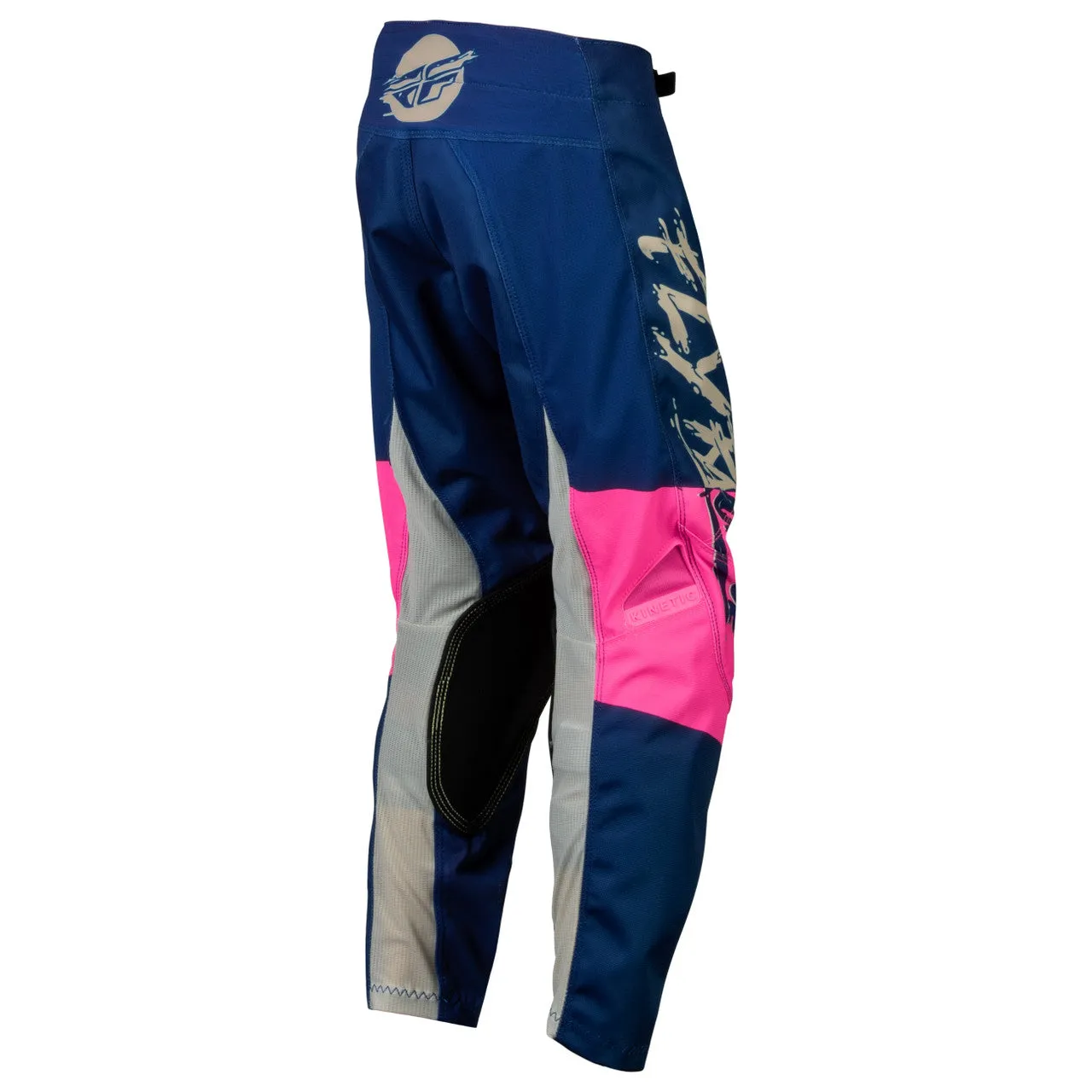 2023 Fly Racing Kinetic Khaos Youth Motocross Pants (Pink/Navy, UK Size:26)