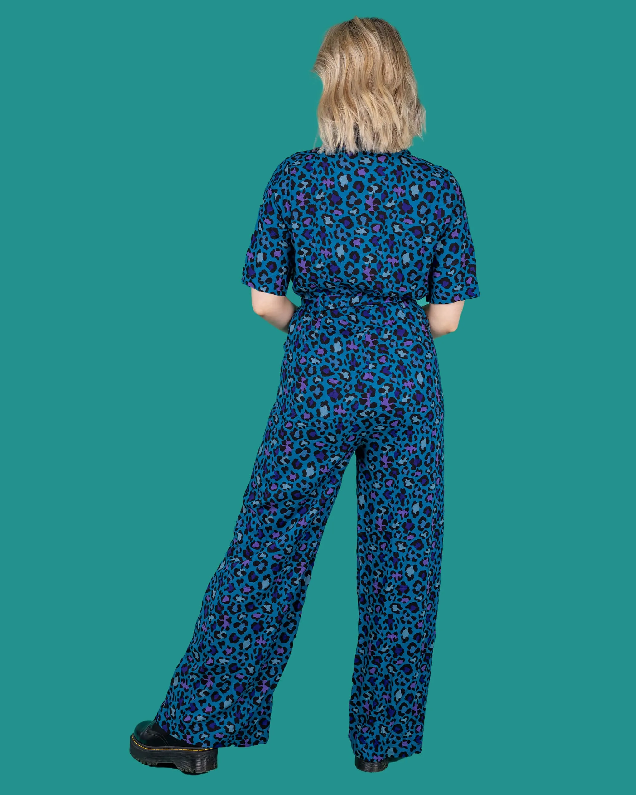 Atlantic Blue Leopard Print Jumpsuit