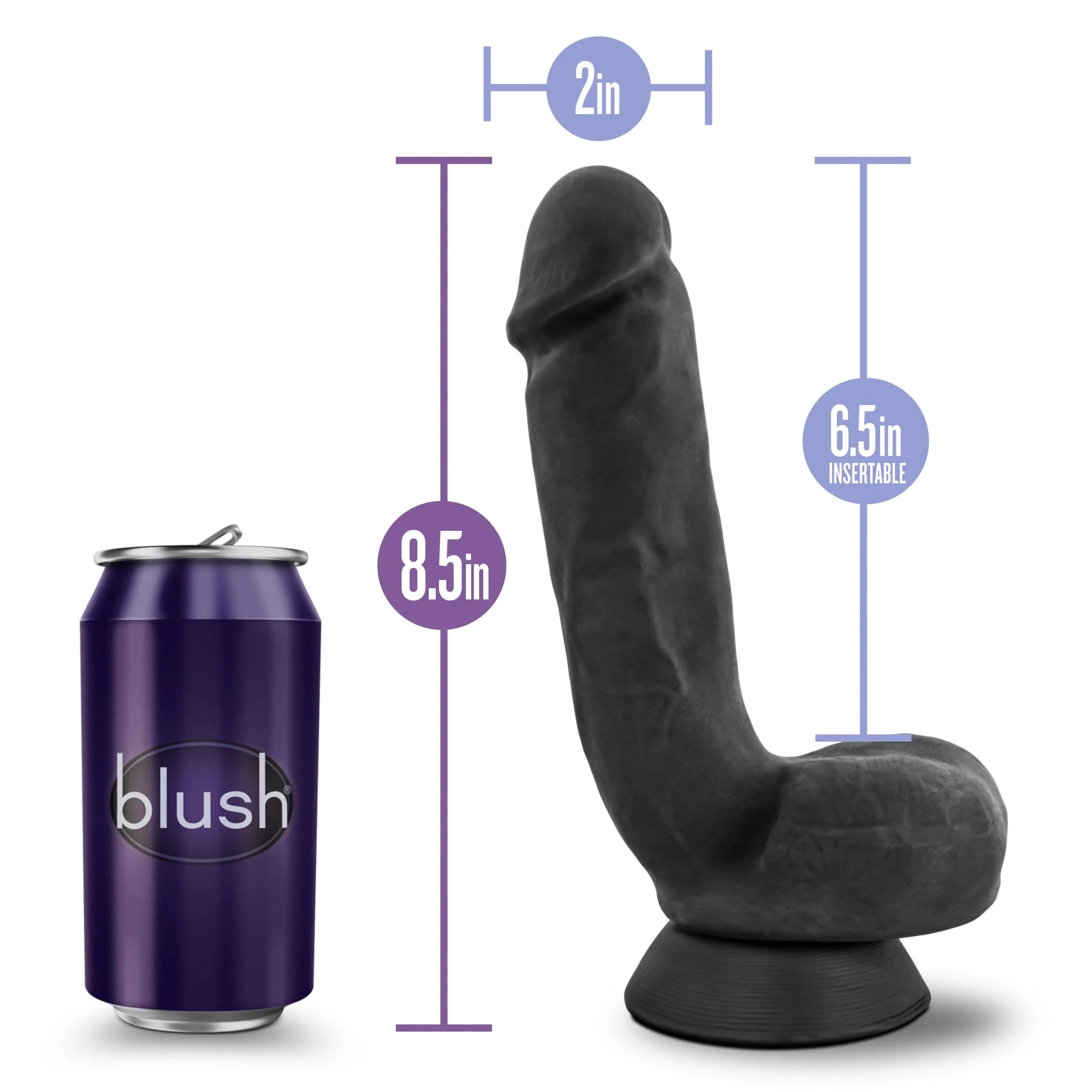 Au Naturel Bold Pound 8.5in Dildo Black