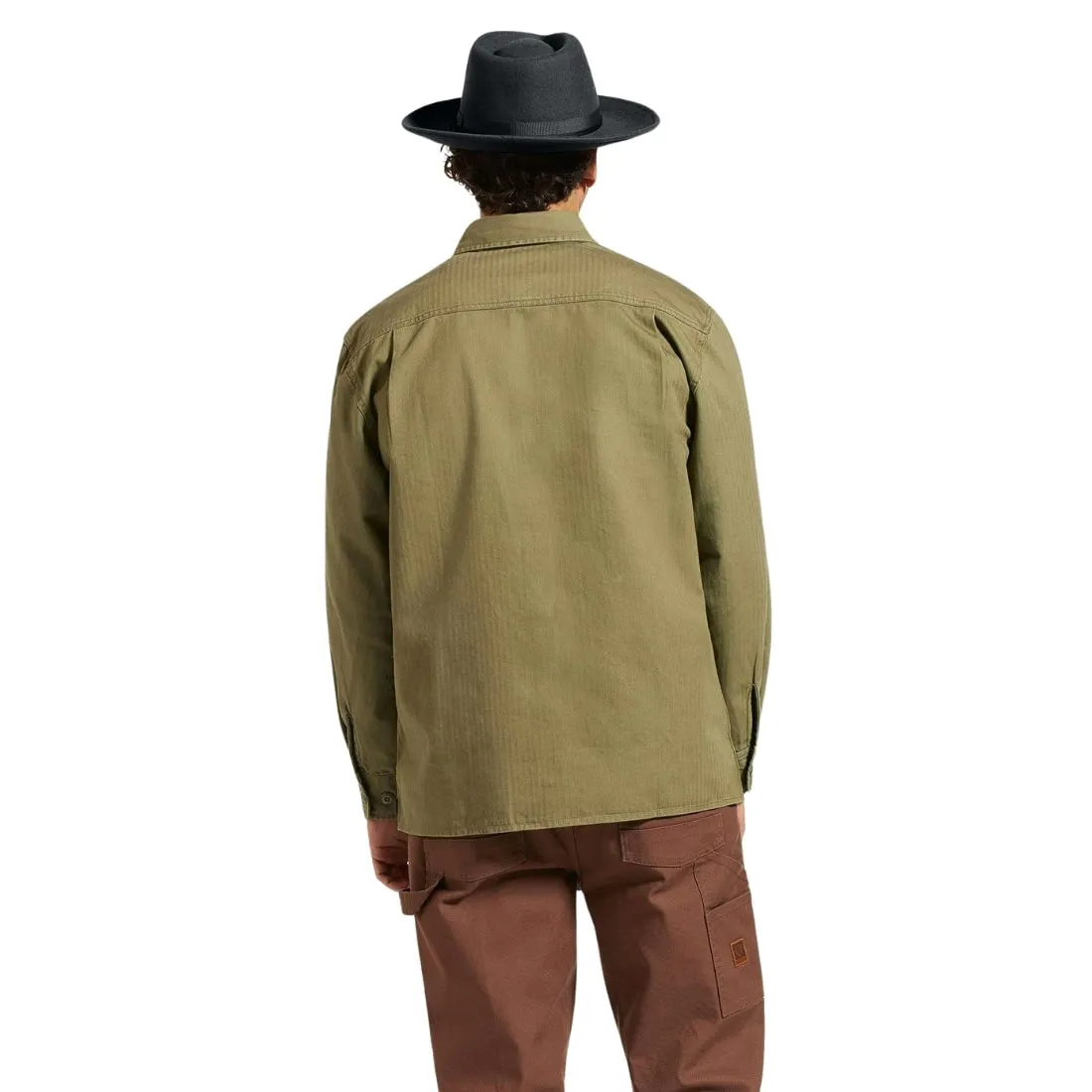 Brixton Selden Overshirt - Olive Surplus Worn Wash