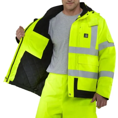 Carhartt 106694 Men's High-Visibility Waterproof Loose Fit Heavy Weight Insulated Class 3 Jacket