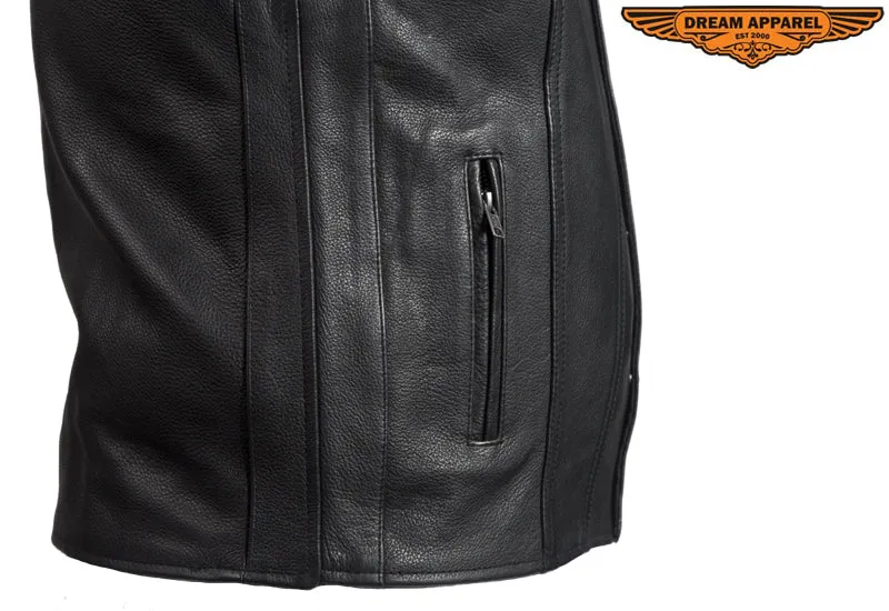 Classic Motorcycle Club Vest with Gun Pockets