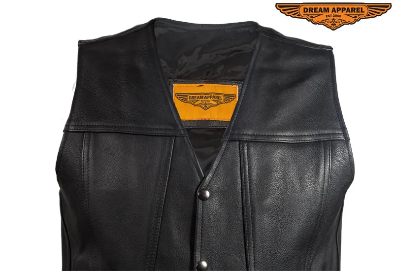 Classic Motorcycle Club Vest with Gun Pockets