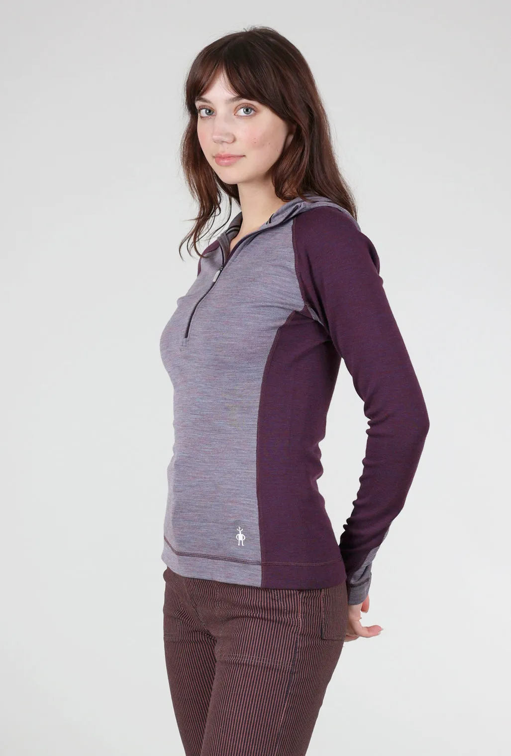 Classic Thermal Merino 1/2 Zip Hoodie, Violet/Purple Iris