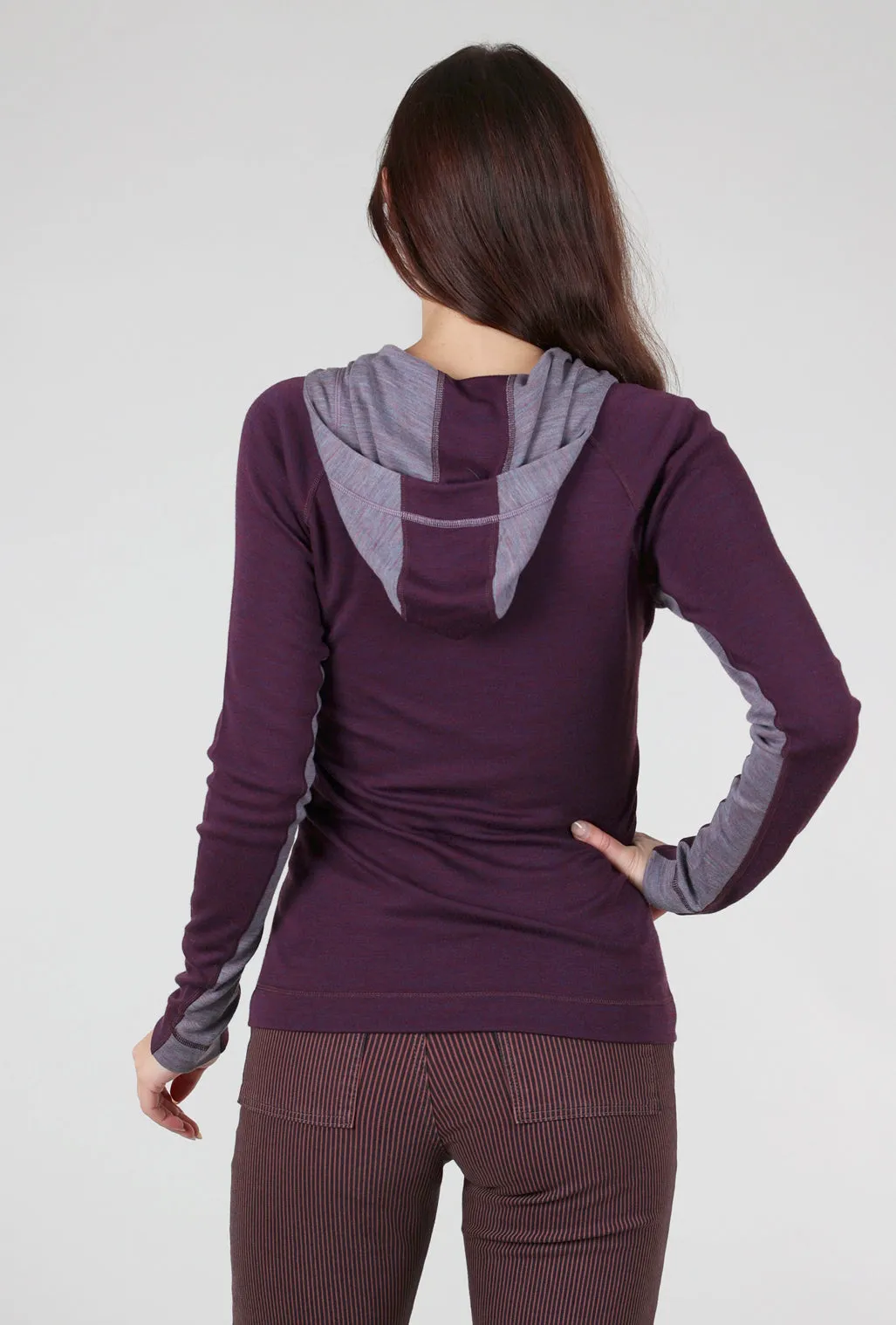 Classic Thermal Merino 1/2 Zip Hoodie, Violet/Purple Iris