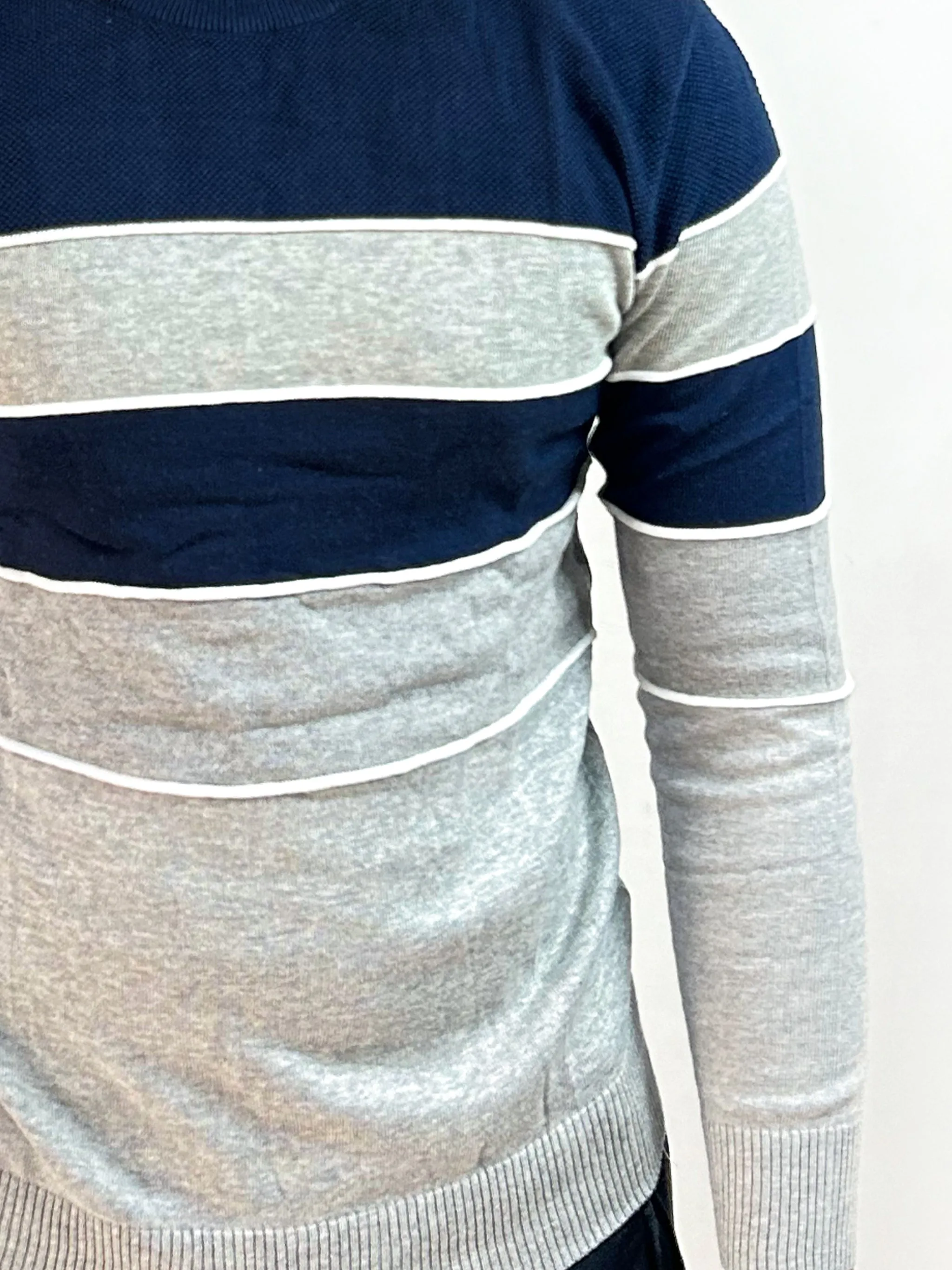 Dark Blue Crew Neck Jumper For Men