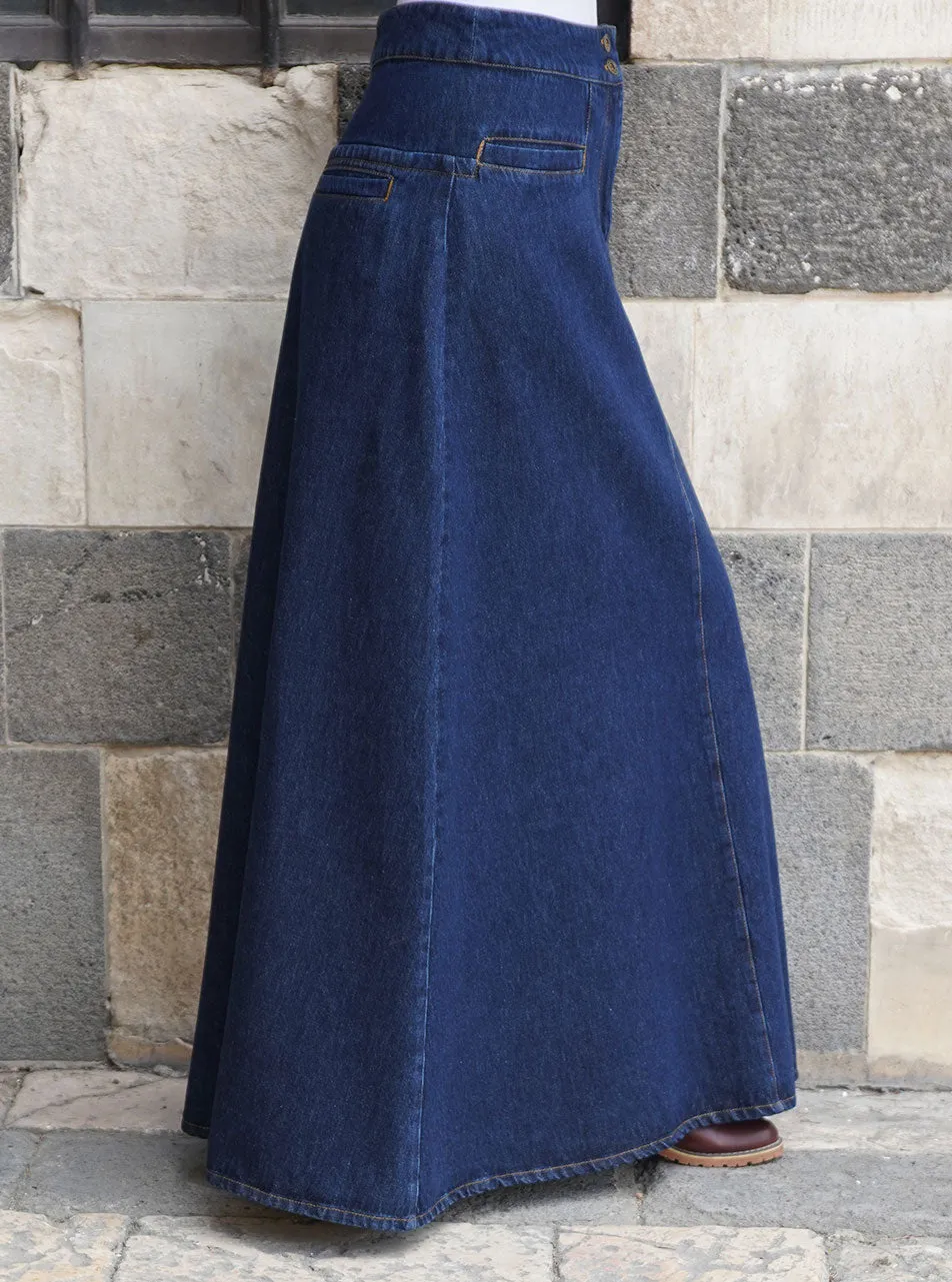 Denim Flattering Fit Maxi Skirt