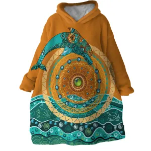 Dolphin Mandala Wearable Blanket Hoodie