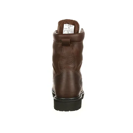 Georgia Men's 8" Lace-to-Toe Steel Toe Waterproof Work Boot - Chocolate G8341