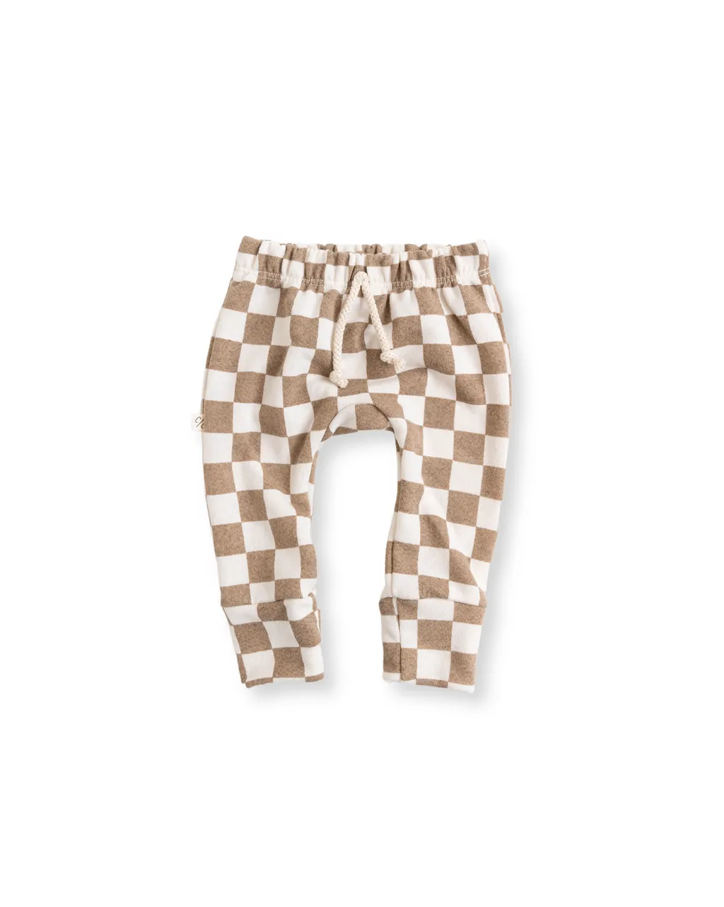 gusset pants - taupe checkerboard