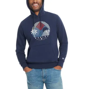 Hurley Men’s Graphic Print Kangaroo Front Pocket Sweatshirt Cotton Blend Hoodie