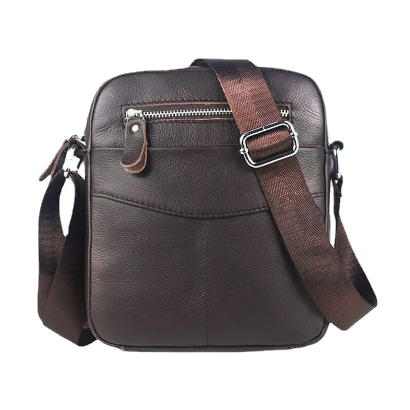 Men Genuine Leather Waterproof Multifunction Multi-Layers Crossbody Bag Shoulder