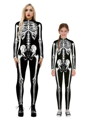 Mommy and Me Adorable Skeleton Halloween Costumes