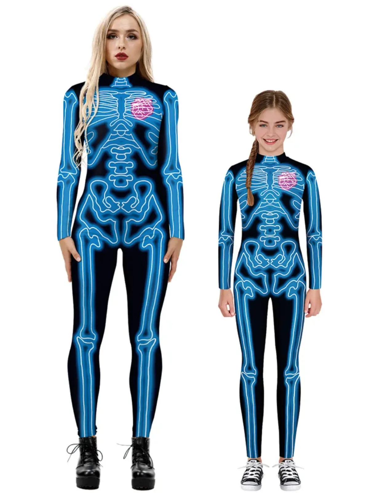 Mommy and Me Adorable Skeleton Halloween Costumes