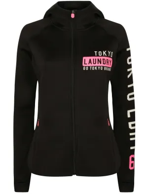 Navella Zip Through Sports Hoodie in Black - Tokyo Laundry Active