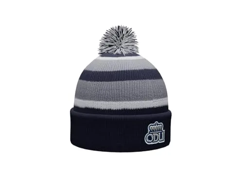 Old Dominion Monarchs Prime Cuffed Fold Over Pom Pom Winter Knit Beanie