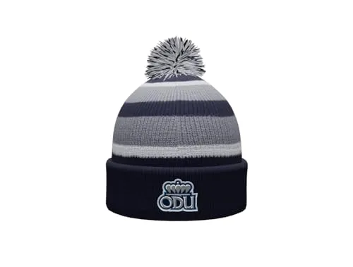 Old Dominion Monarchs Prime Cuffed Fold Over Pom Pom Winter Knit Beanie