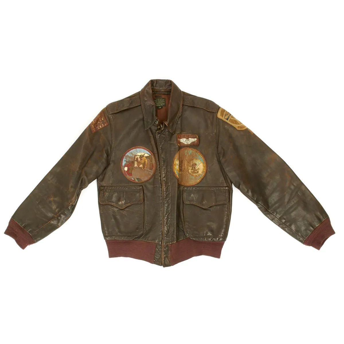 Original U.S. WWII B-24 Liberator 484th Bombardment Group Named Grouping with Painted A2 Jacket and Italian Made Patches