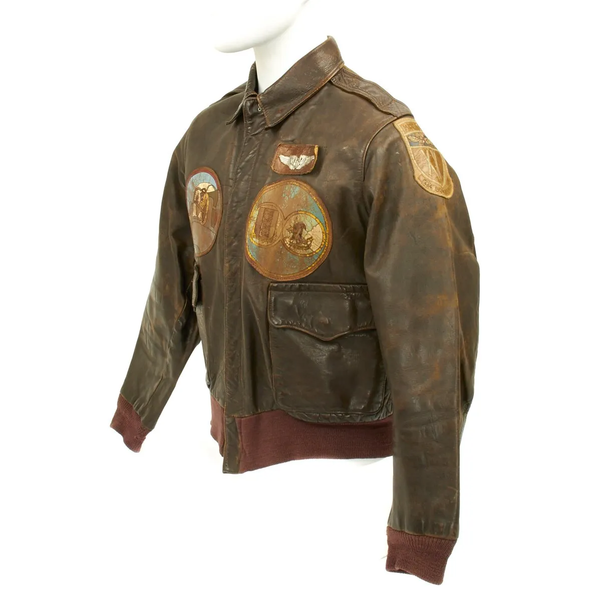 Original U.S. WWII B-24 Liberator 484th Bombardment Group Named Grouping with Painted A2 Jacket and Italian Made Patches