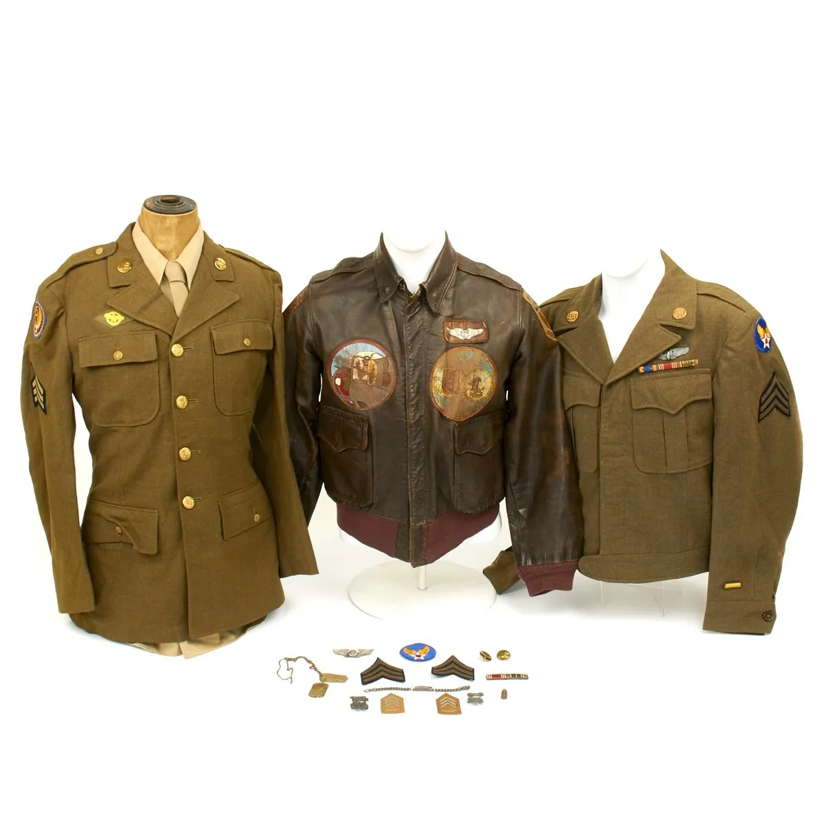 Original U.S. WWII B-24 Liberator 484th Bombardment Group Named Grouping with Painted A2 Jacket and Italian Made Patches