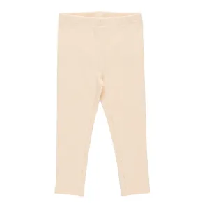 Pink Chicken Baby Organic Rib Leggings in Cream