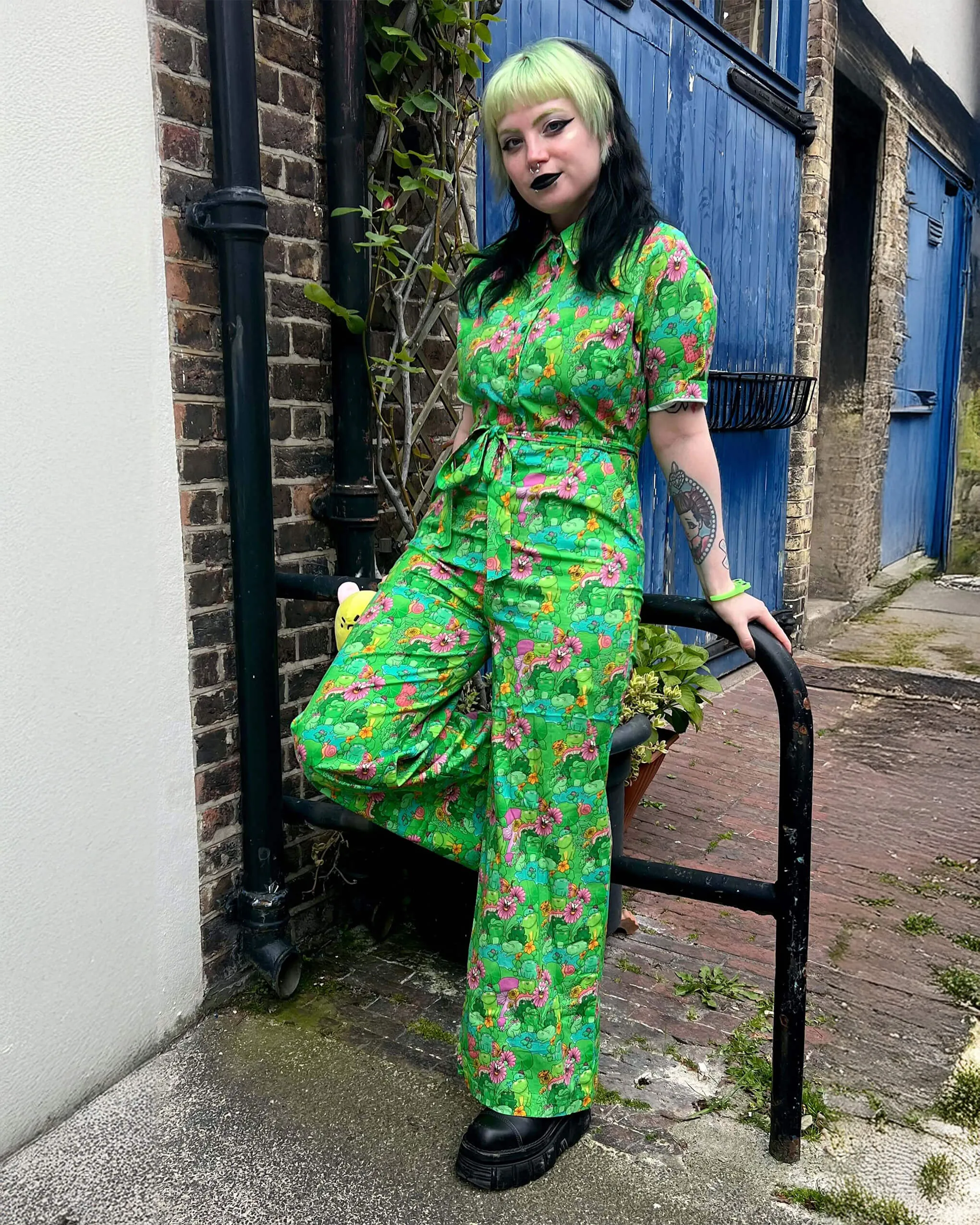 Run & Fly x The Mushroom Babes Frogs Stretch Jumpsuit