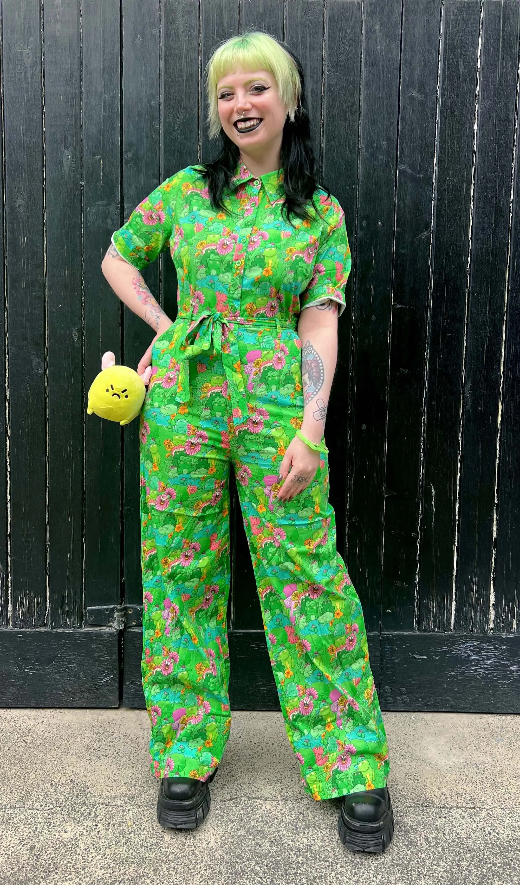 Run & Fly x The Mushroom Babes Frogs Stretch Jumpsuit