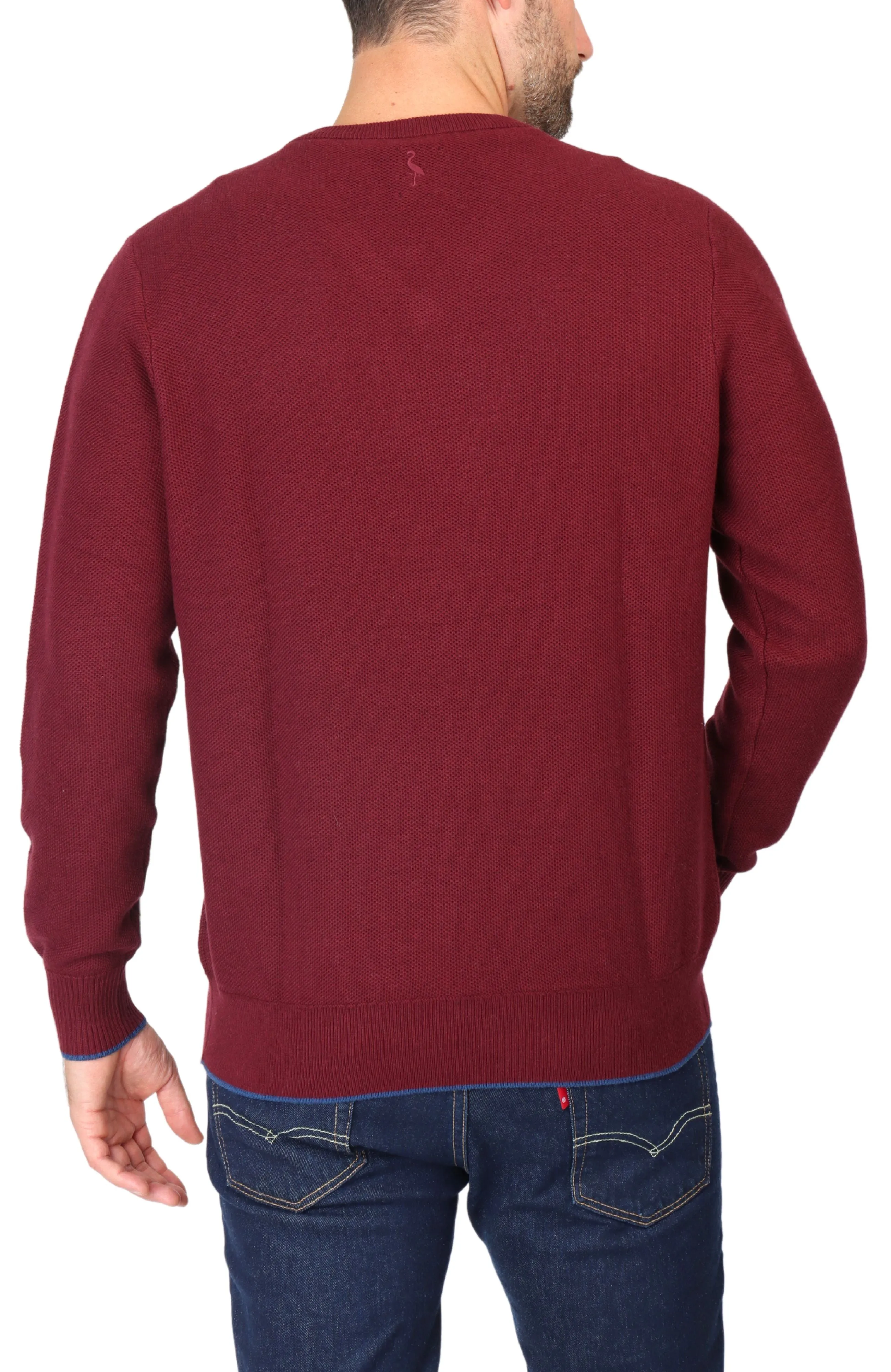 Textured Waffle V-Neck Sweater