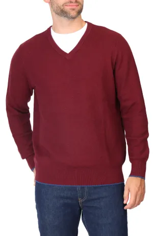 Textured Waffle V-Neck Sweater