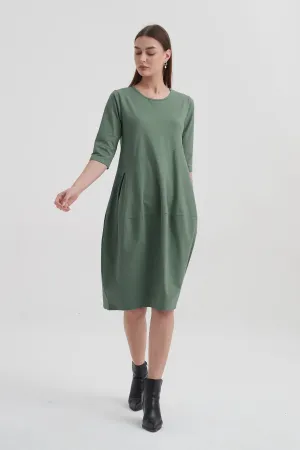 Tirelli - 3/4 Sleeve Diagonal Seam Dress - Lilypad