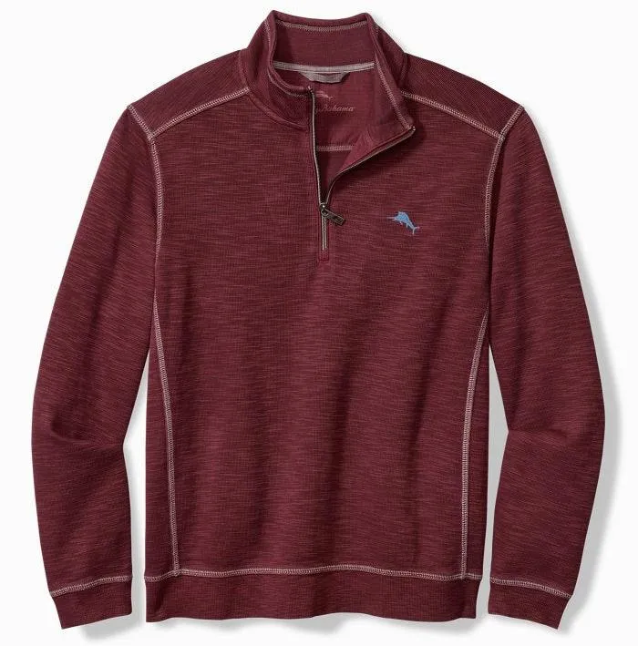 Tobago Bay Half-Zip Sweatshirt in Aged Claret by Tommy Bahama