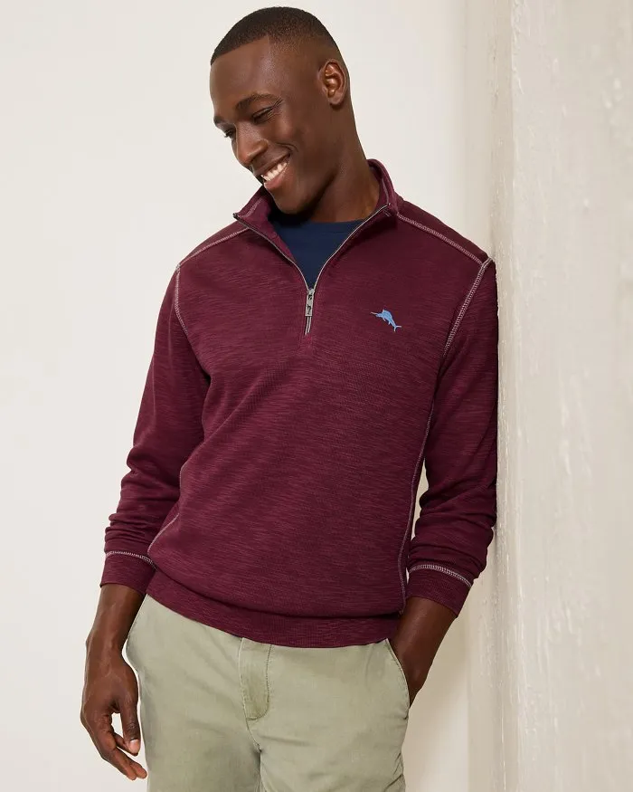 Tobago Bay Half-Zip Sweatshirt in Aged Claret by Tommy Bahama