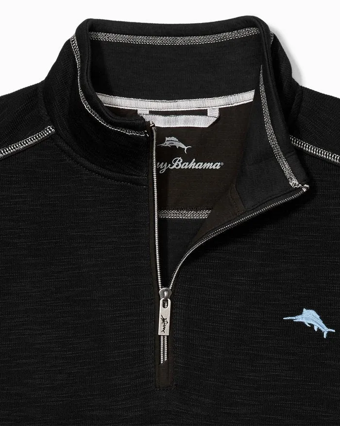 Tobago Bay Half-Zip Sweatshirt in Black by Tommy Bahama