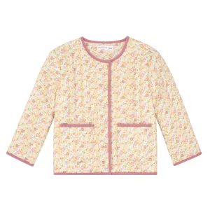 unisex marigold floral quilted jacket