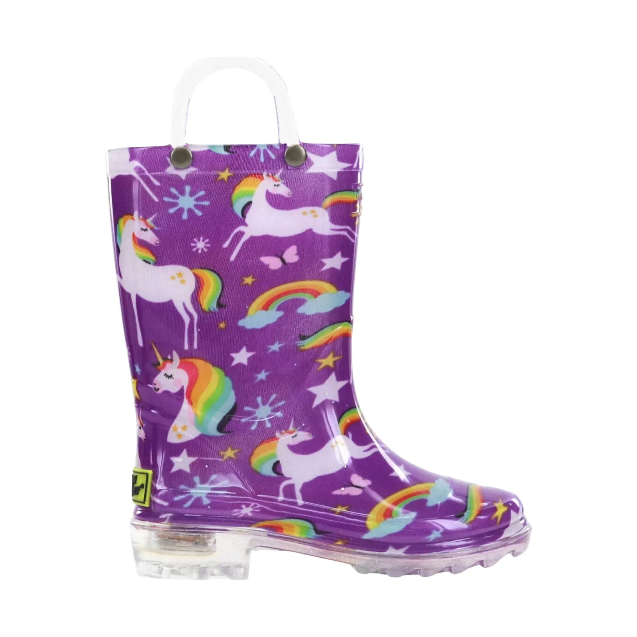 Western Chief Kids' Rainbow Unicorn Lighted Rain Boot - Purple