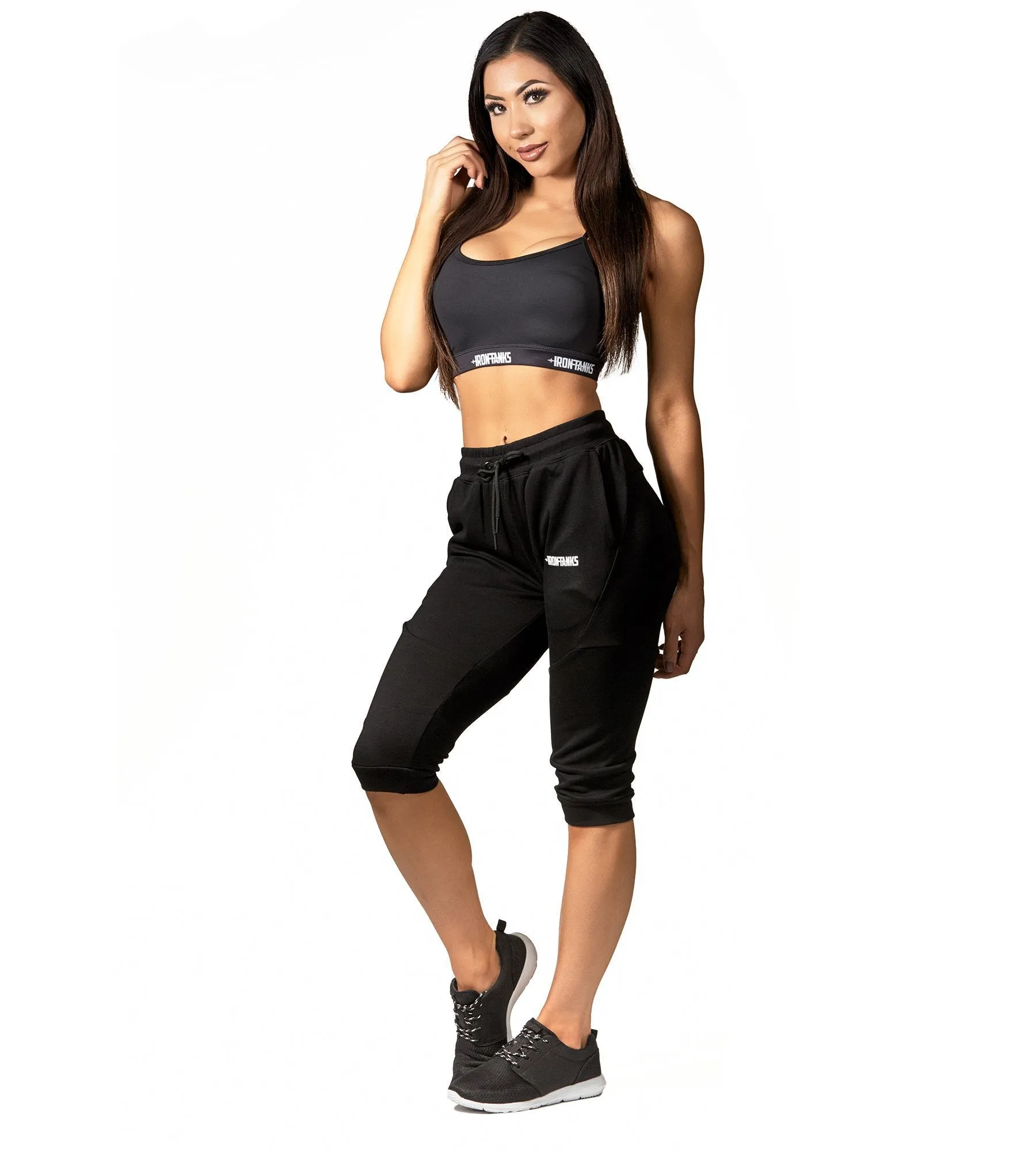 Womens Fusion 3/4 Gym Pants - Flux Black