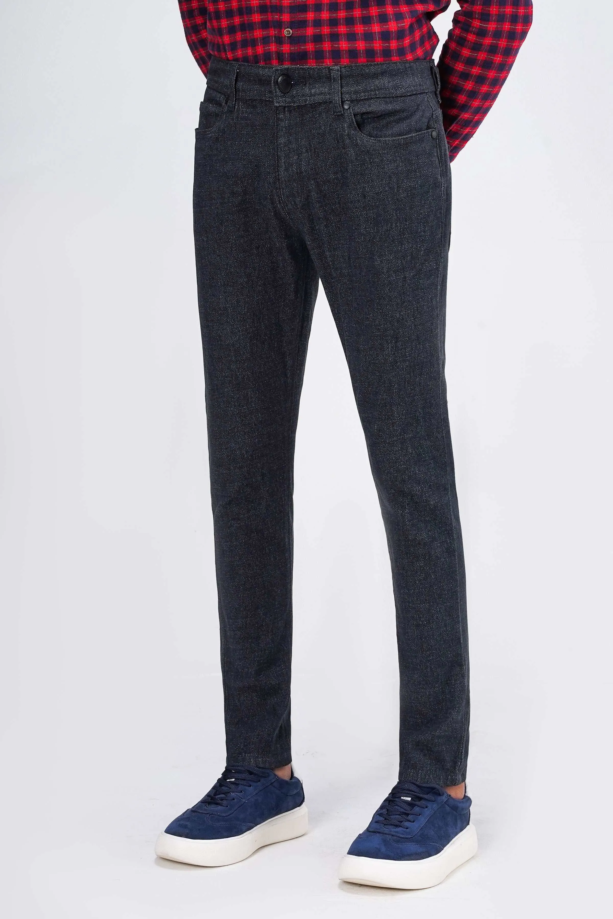 WOOLEN 5-POCKET PANT GREYISH NAVY